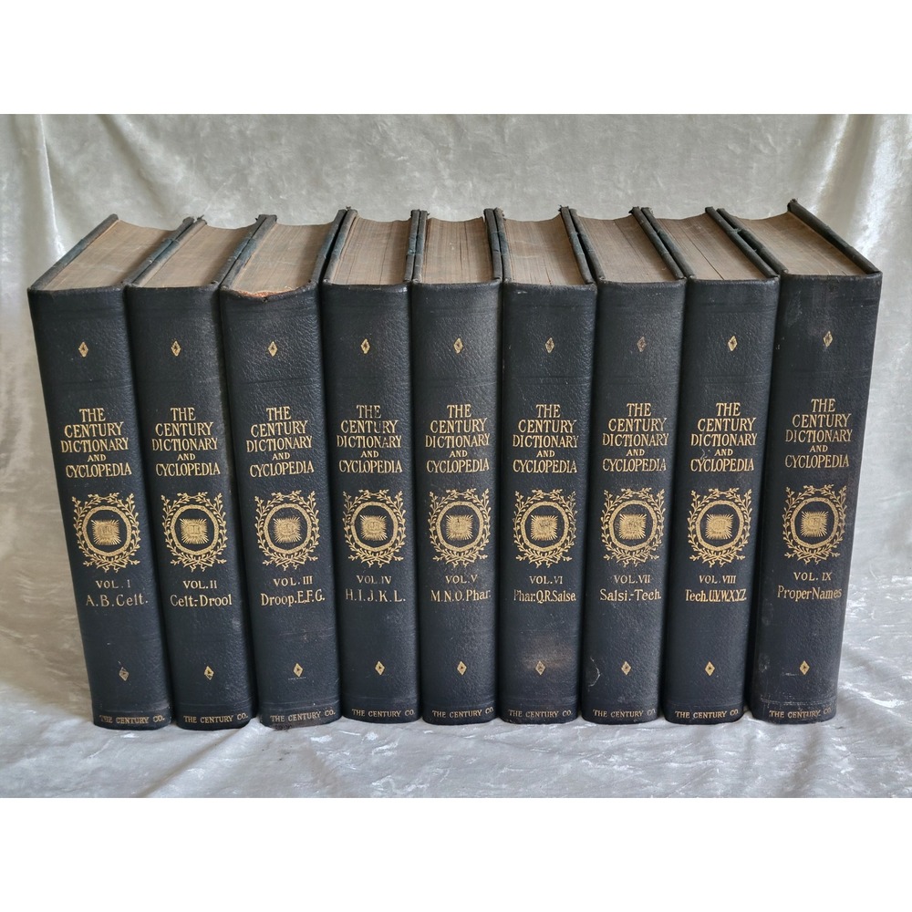 The Century Dictionary and Cyclopedia 1906 Antique 9 Volume Set 3/4 Leather